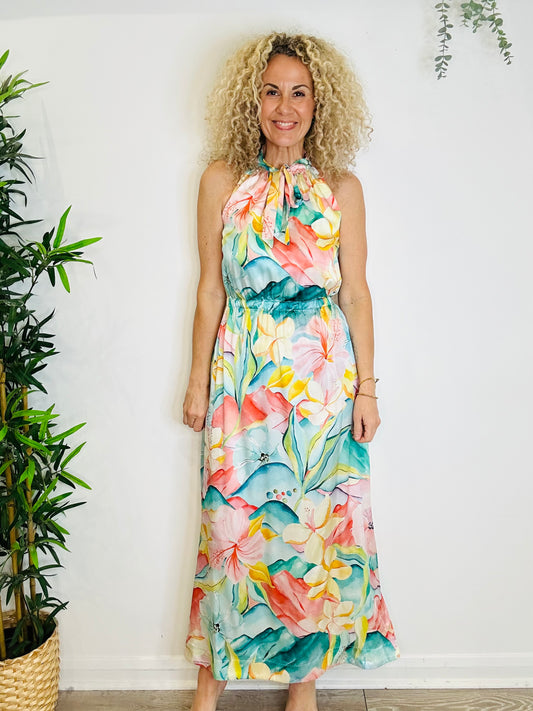 Silk Halterneck Dress - Size S