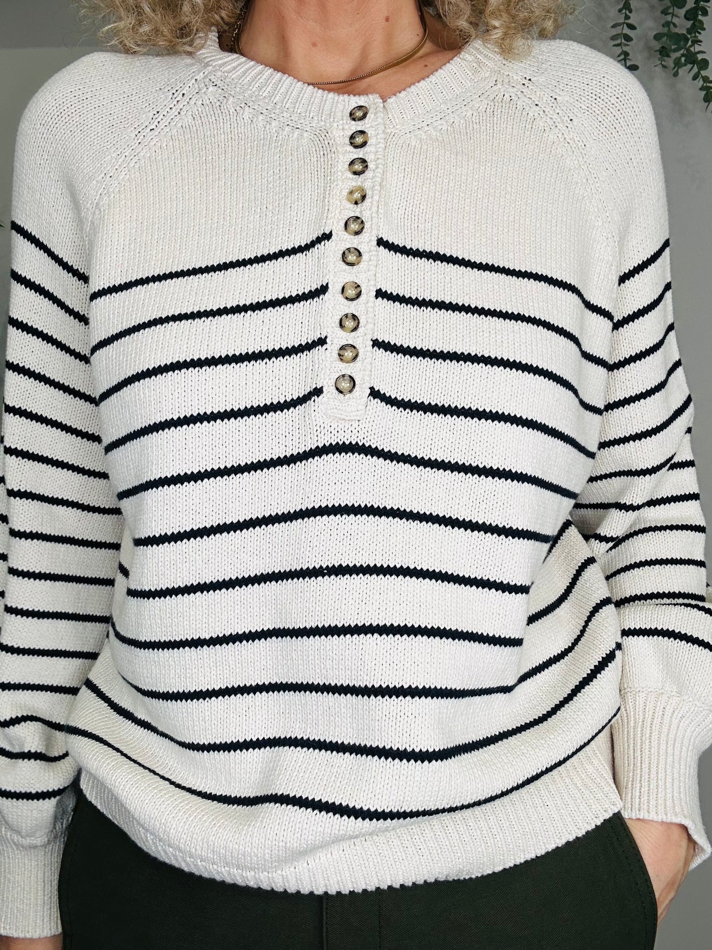 Striped Knitted Jumper - Size L