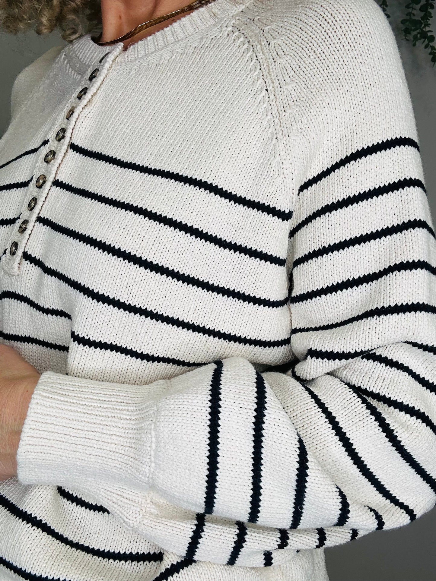 Striped Knitted Jumper - Size L