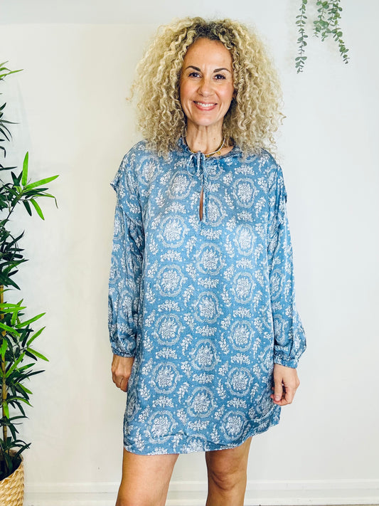 Short Patterned Dress - Size S