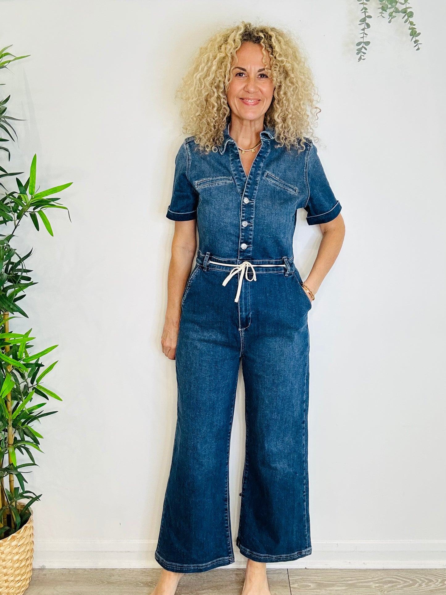 Carly Denim Jumpsuit - Size 12