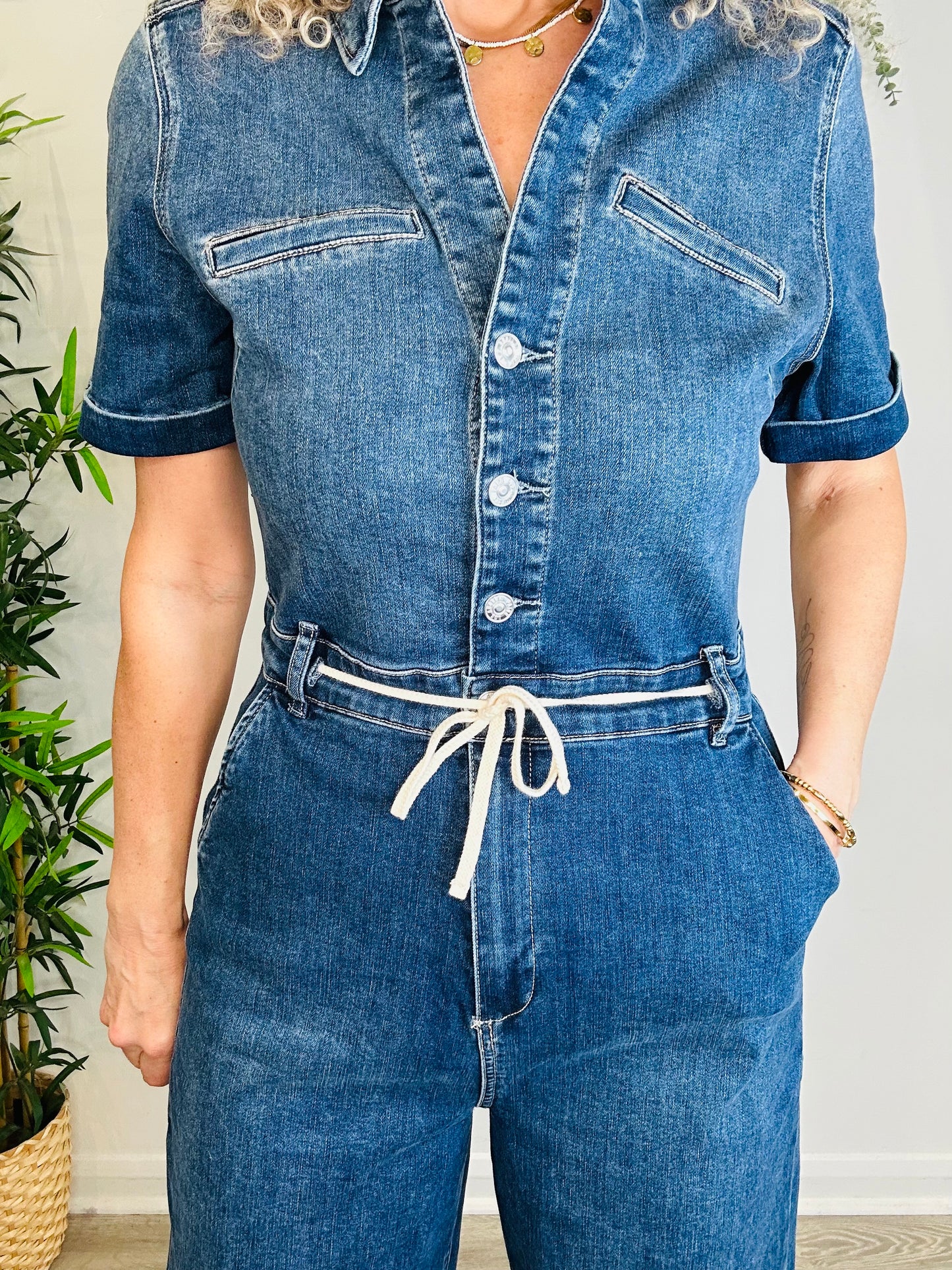 Carly Denim Jumpsuit - Size 12