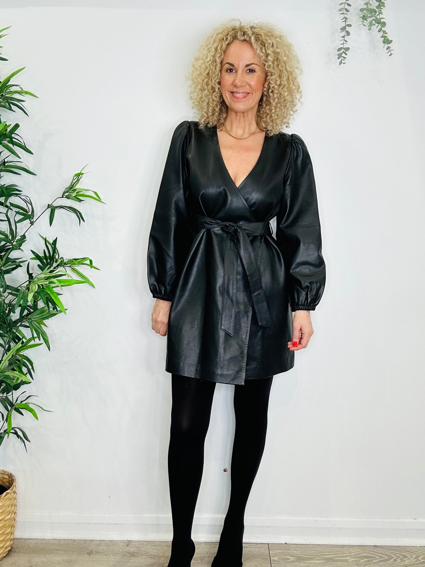 Short Leather Dress - Size 38