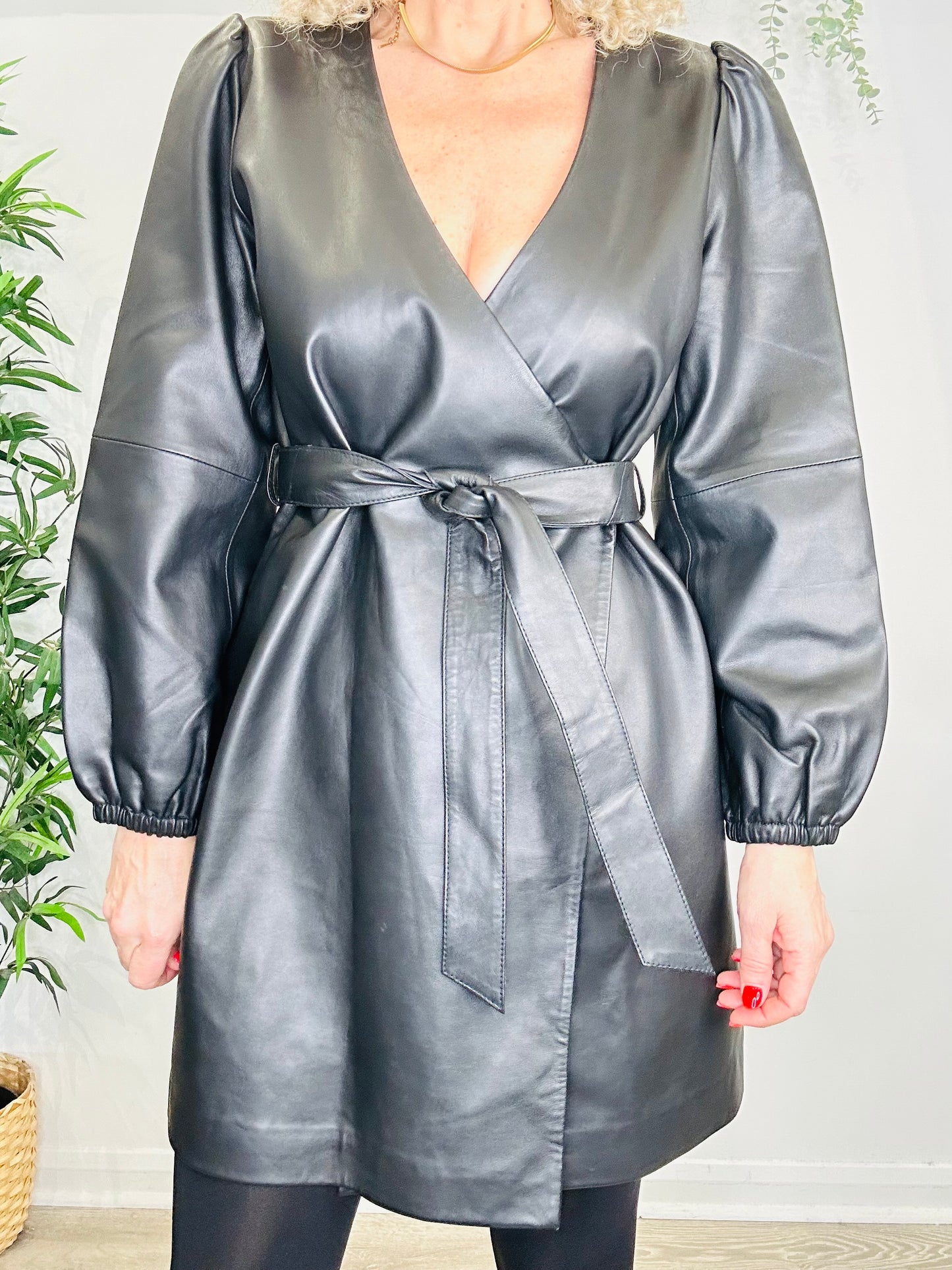 Short Leather Dress - Size 38