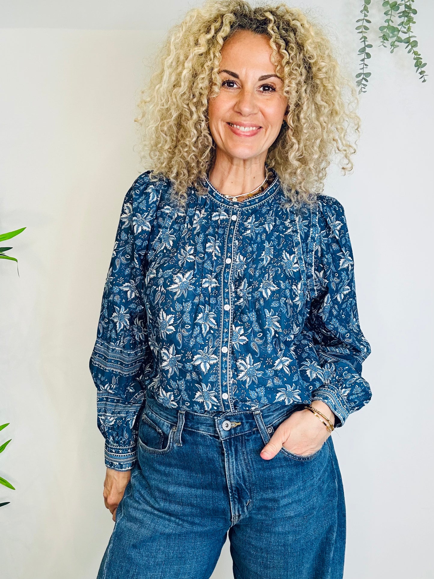 Floral Cotton Shirt - Size 40