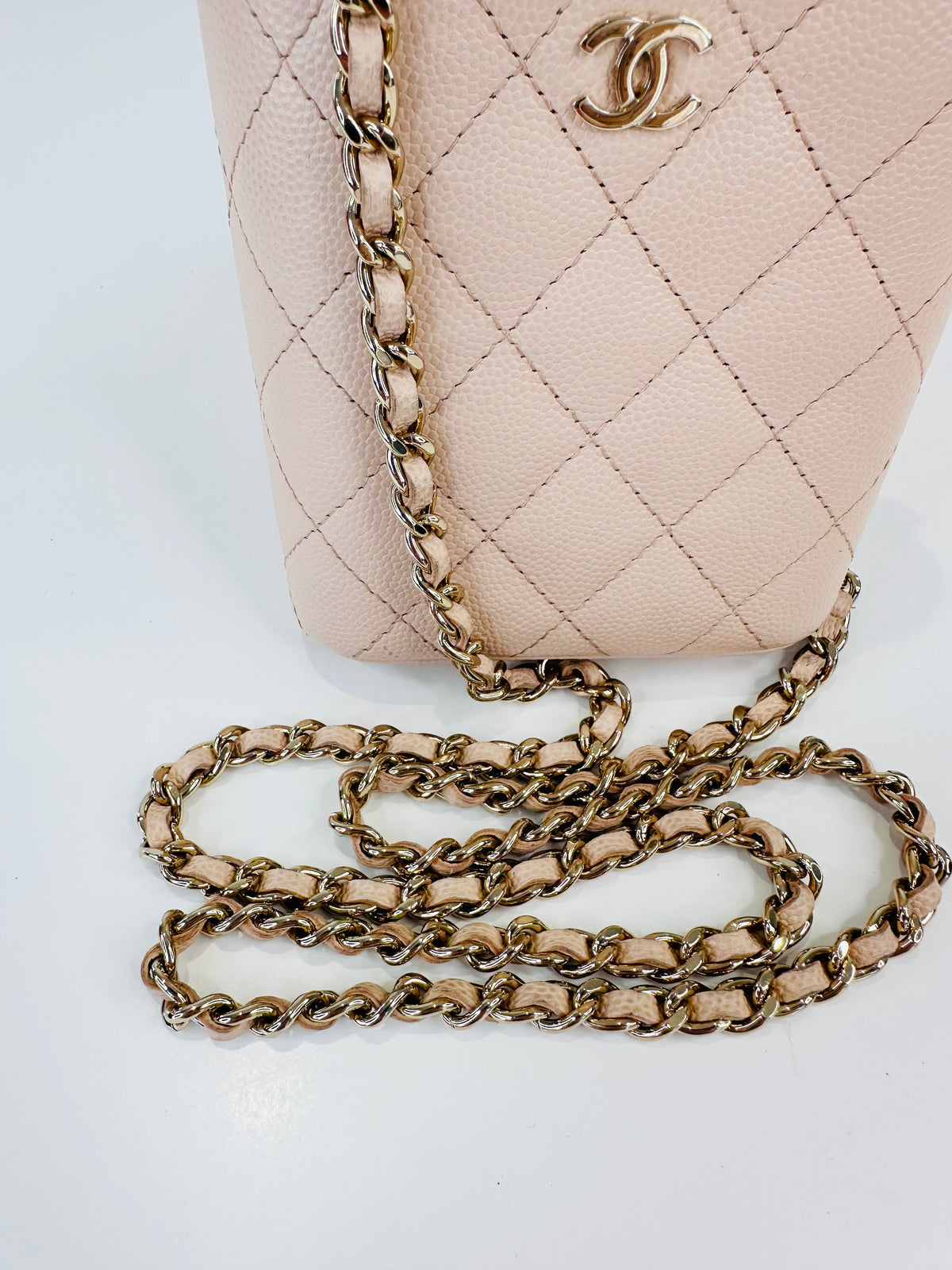 Quilted Caviar Leather Vertical Vanity Case