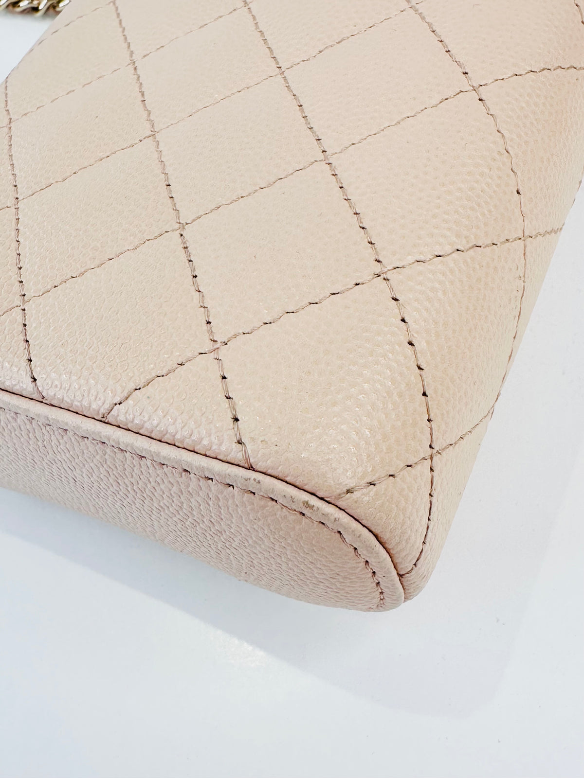 Quilted Caviar Leather Vertical Vanity Case