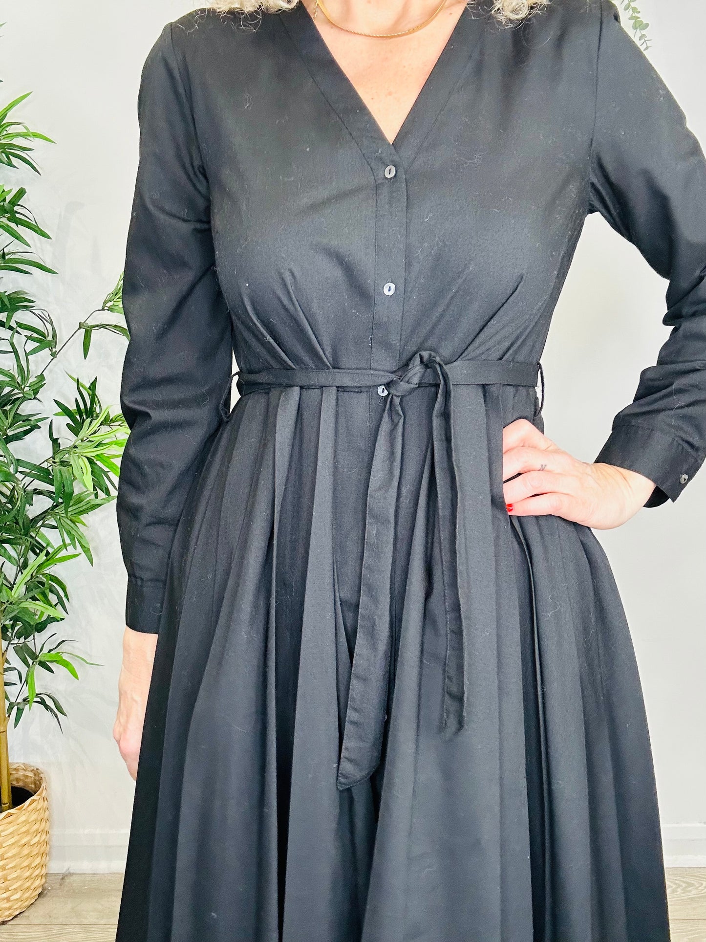 Pleated Cotton Dress - Size 38