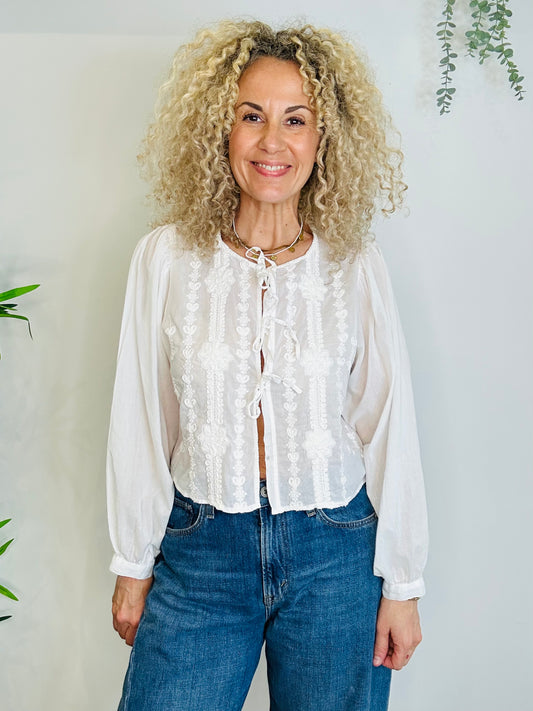 Embroidered Cotton Shirt - Size M