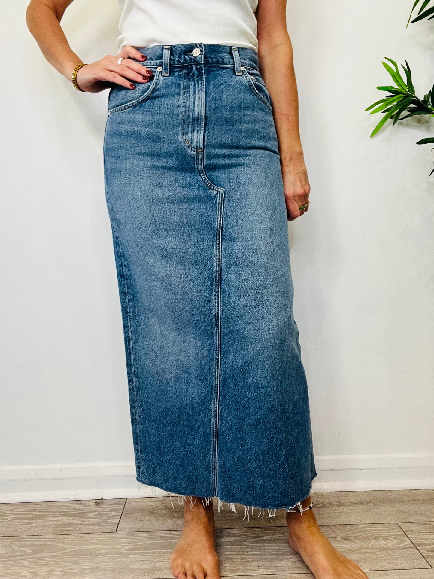 Denim Maxi Skirt - Size 27
