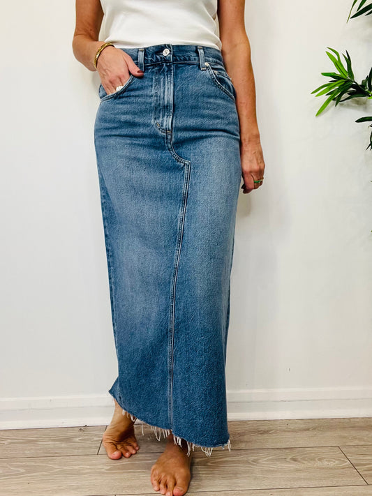 Denim Maxi Skirt - Size 27