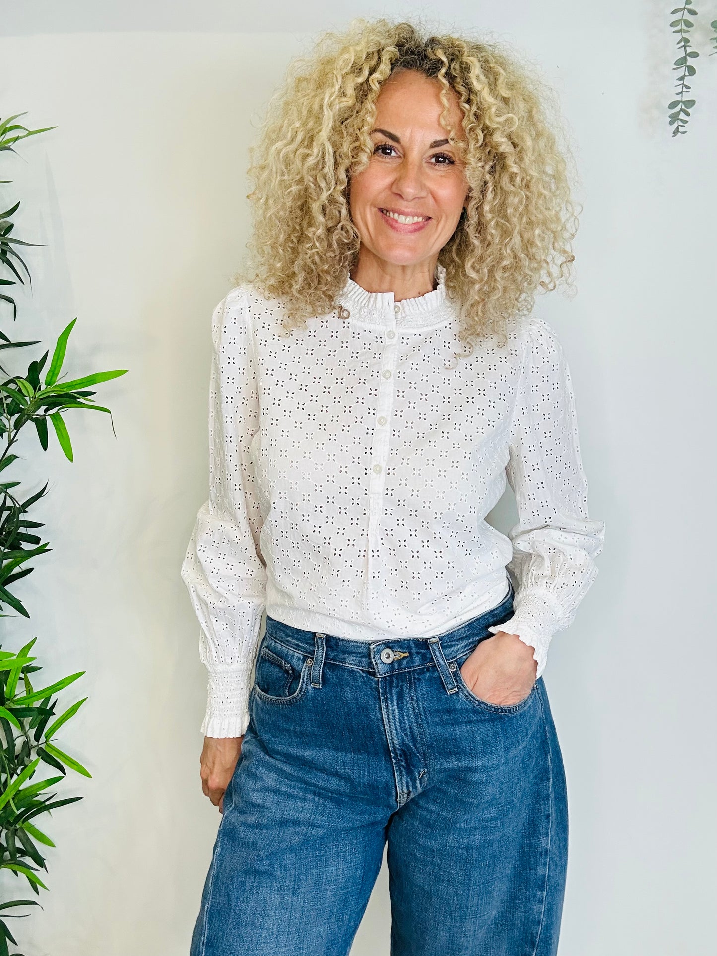 Broderie Blouse - Size 14