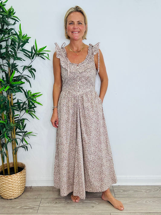Mandarin Maxi Dress - Size XS