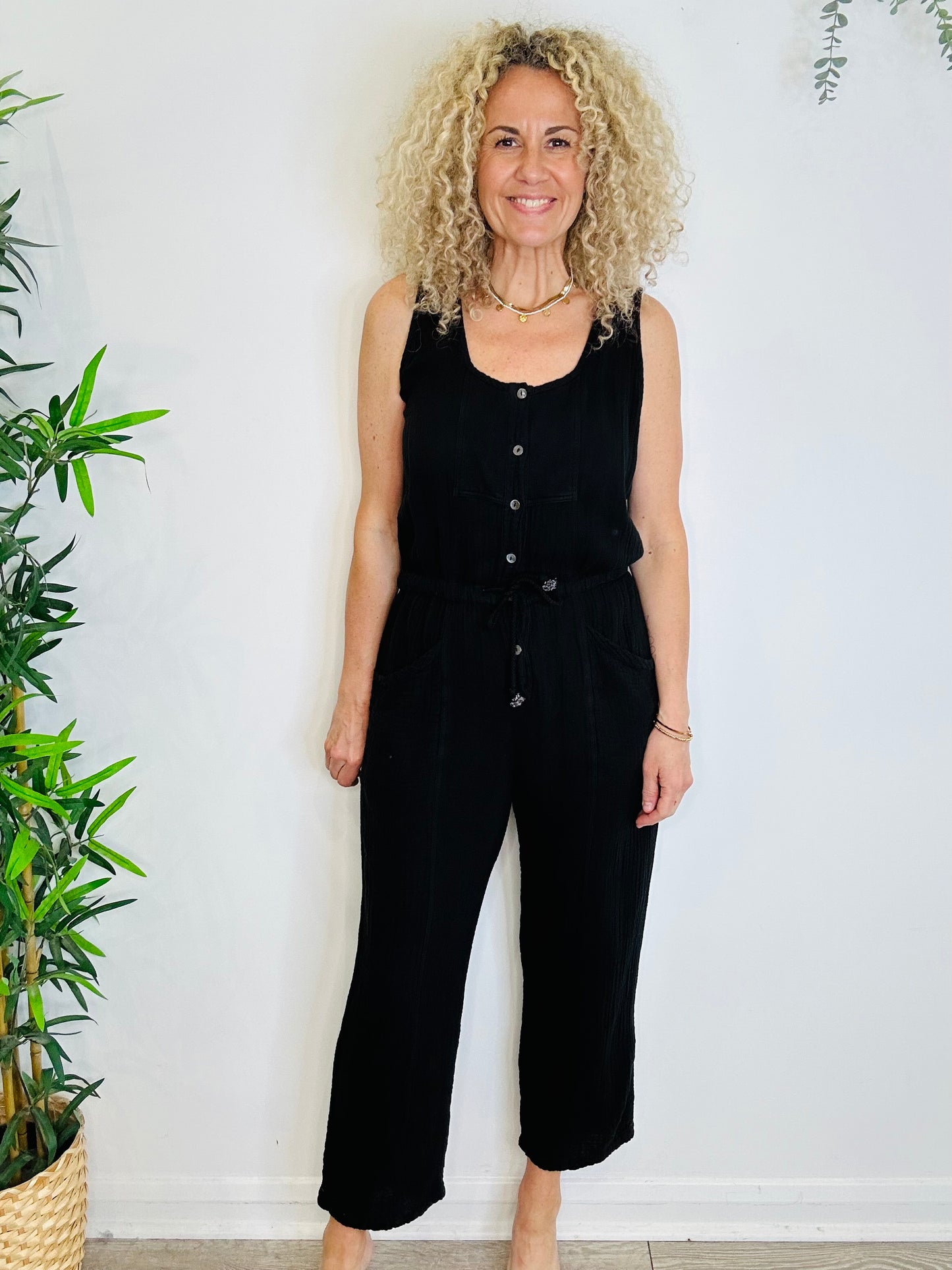 Cheesecloth Jumpsuit - Size L