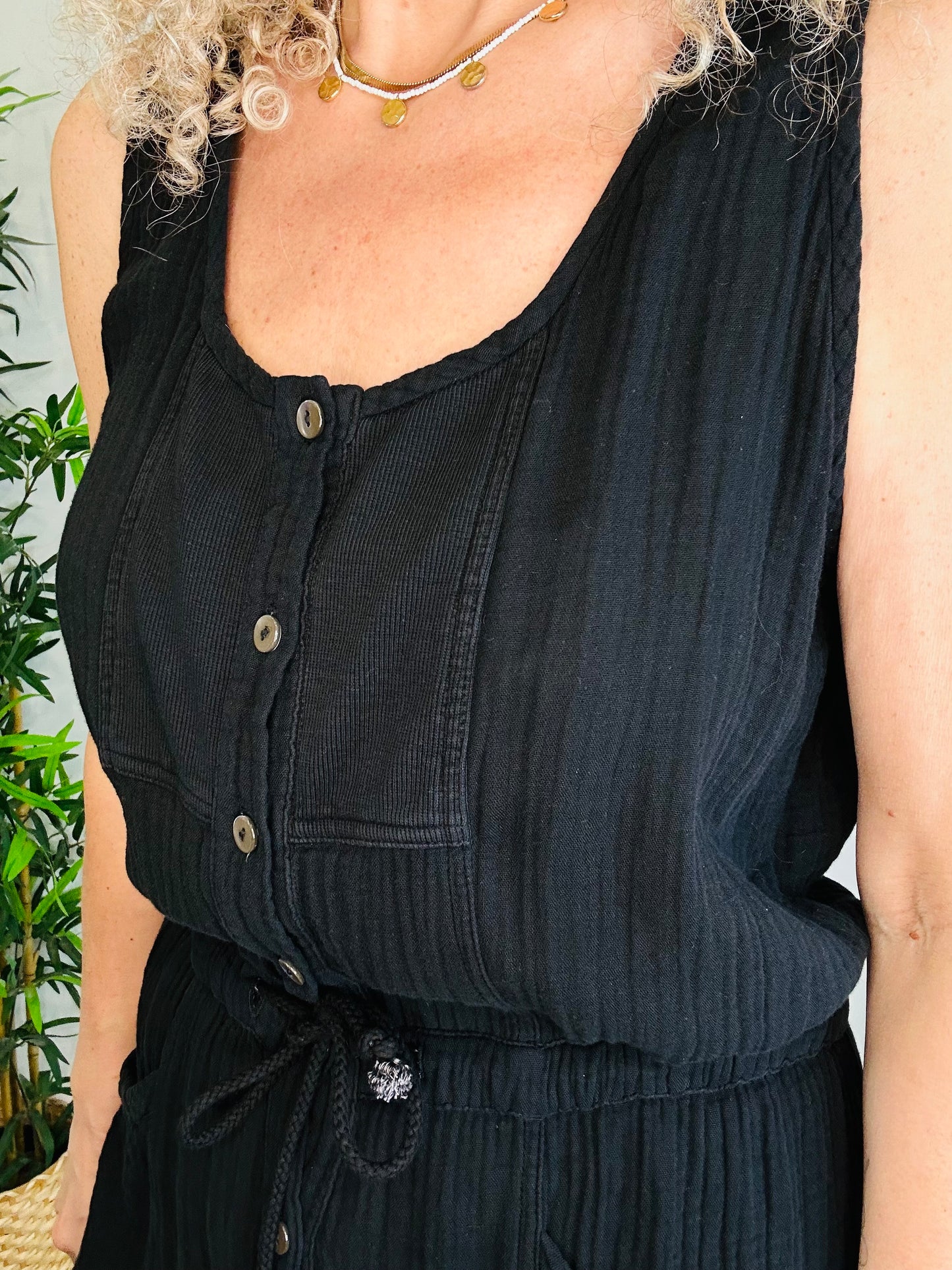 Cheesecloth Jumpsuit - Size L