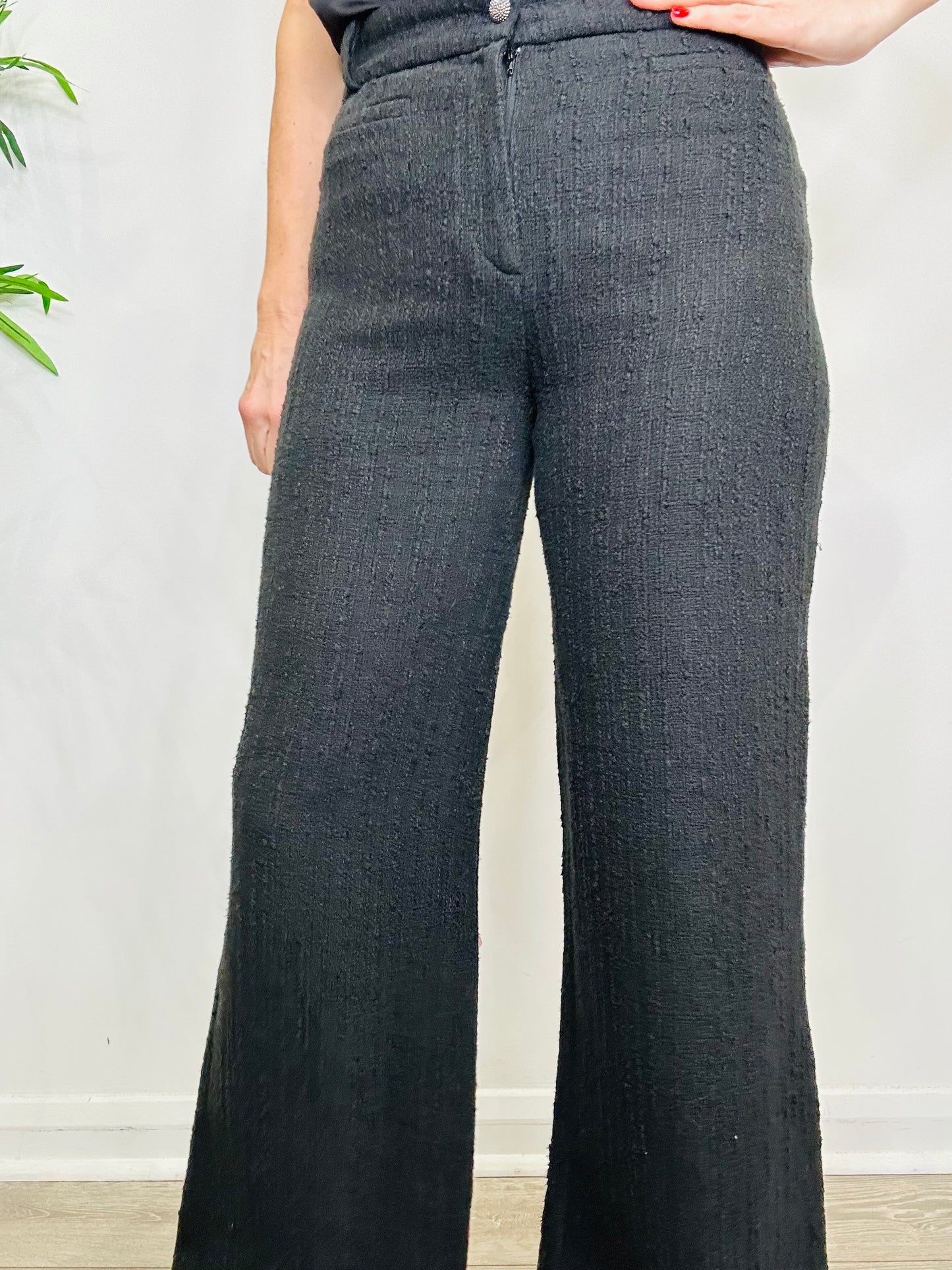 Boucle Cotton Trousers - Size 10