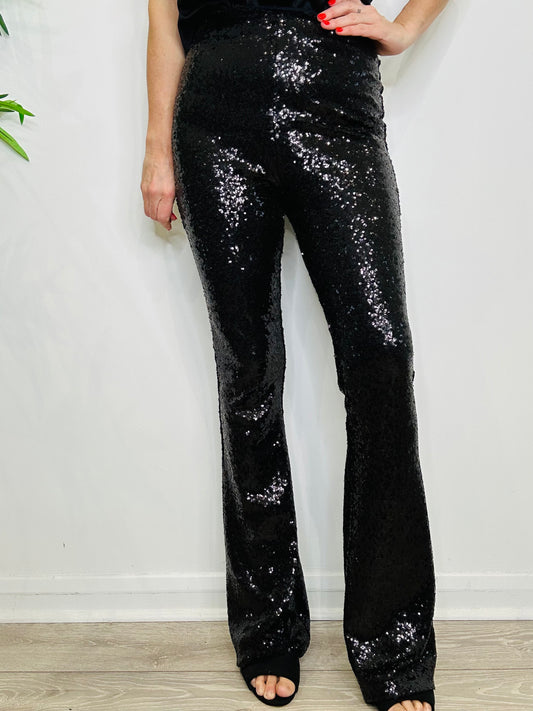 Sequin Flared Trousers - Size L