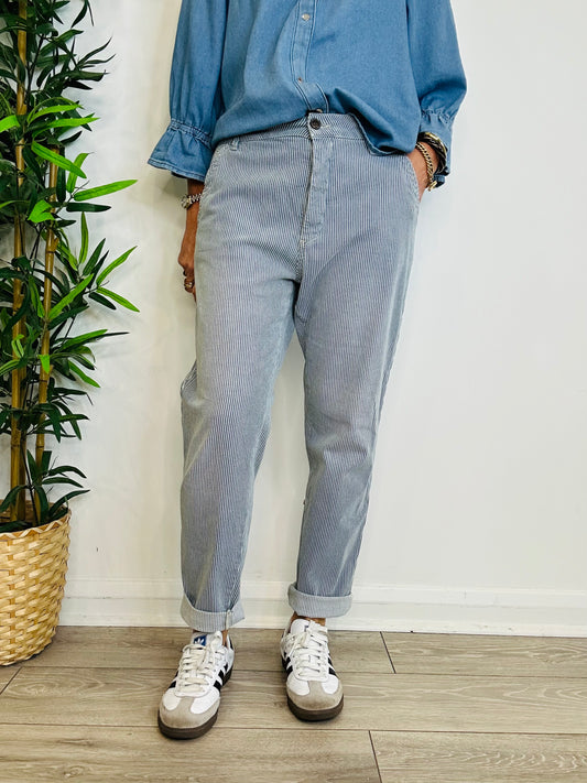Scott Stripe Trousers - Size 28