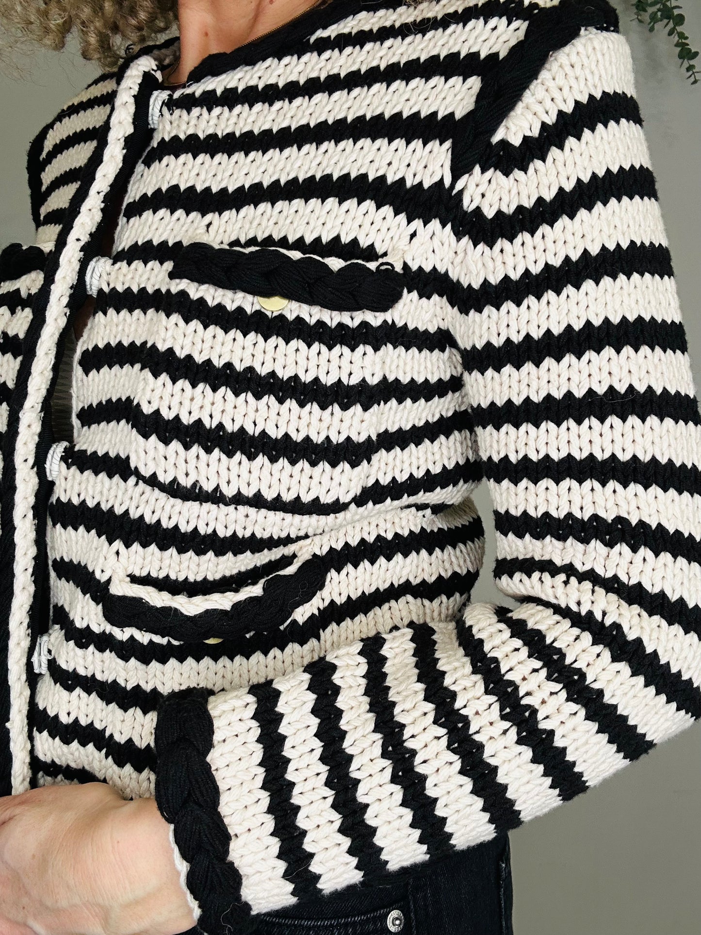 Striped Knitted Cardigan - Size S