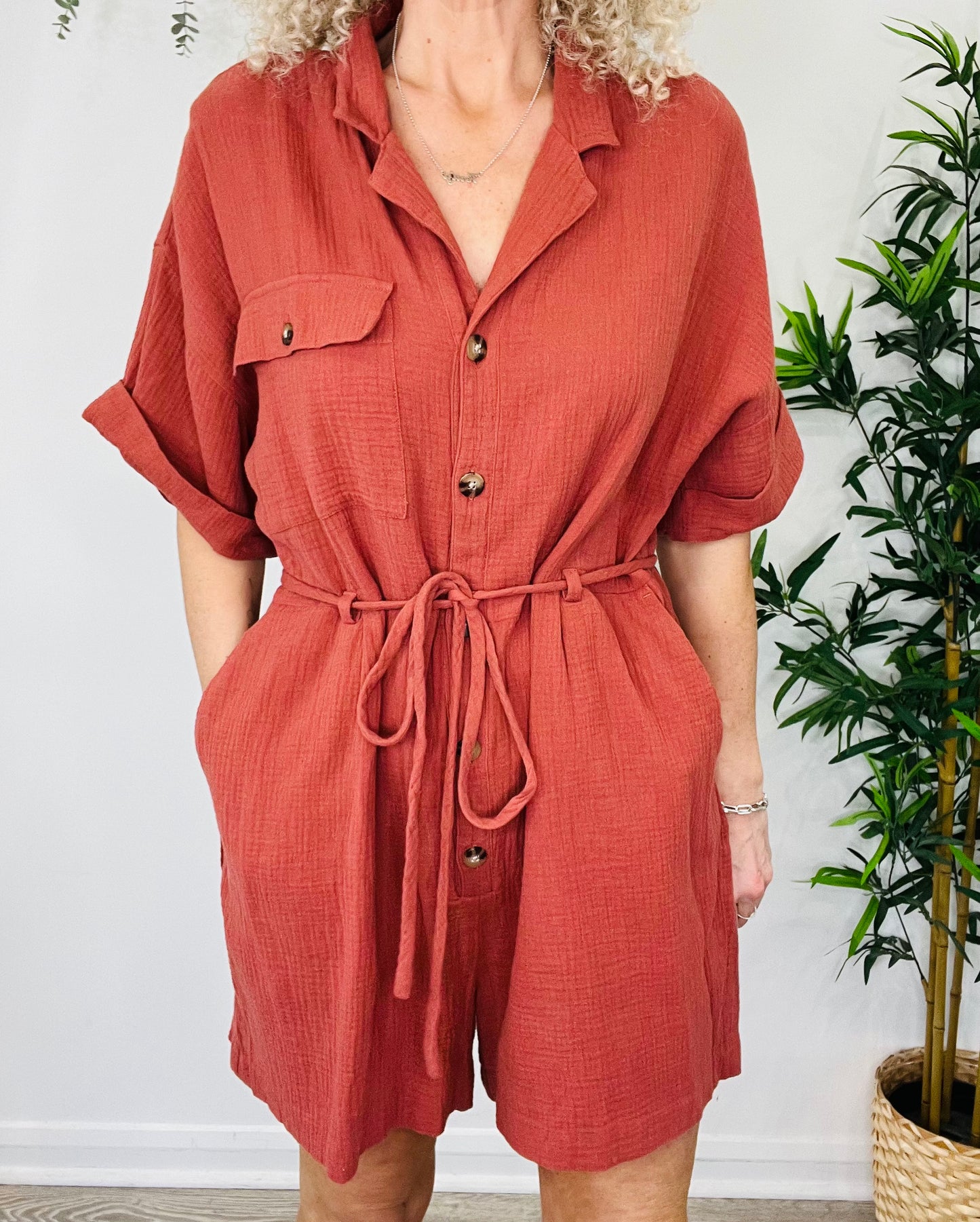 Cheesecloth Playsuit - Size XL