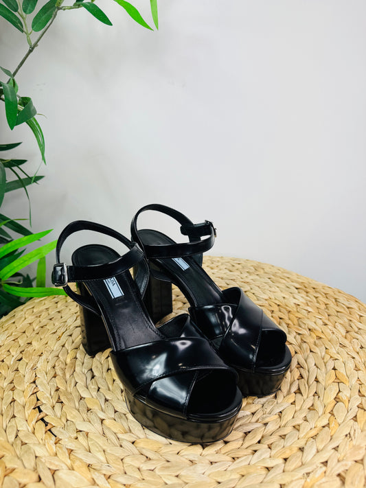 Leather Platform Sandals - Size 37.5