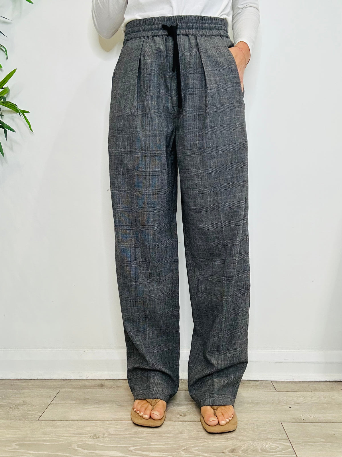 Priska Check Trousers - Size 38