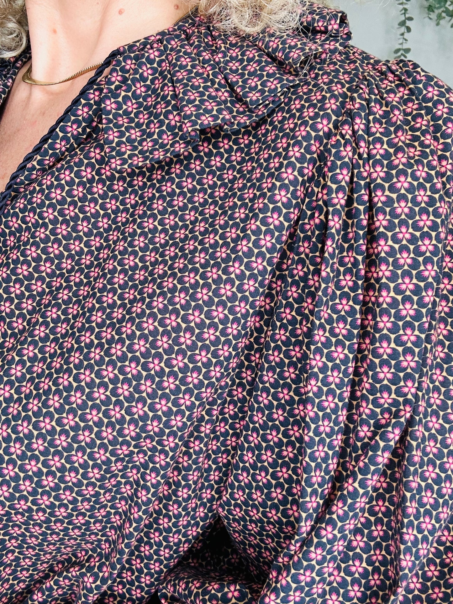 Patterned Cotton Blouse - Size 10