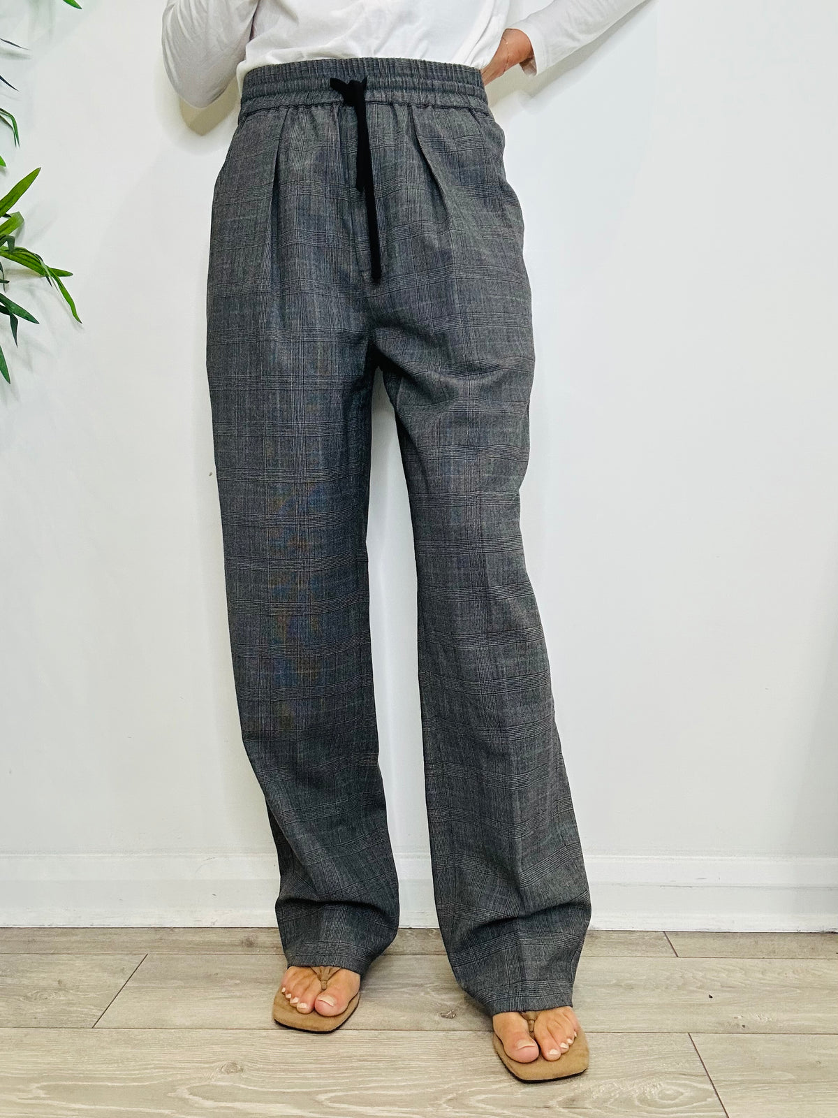 Priska Check Trousers - Size 38