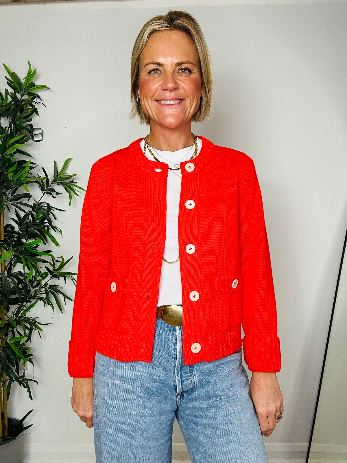 Knitted Cotton Cardigan - Size S