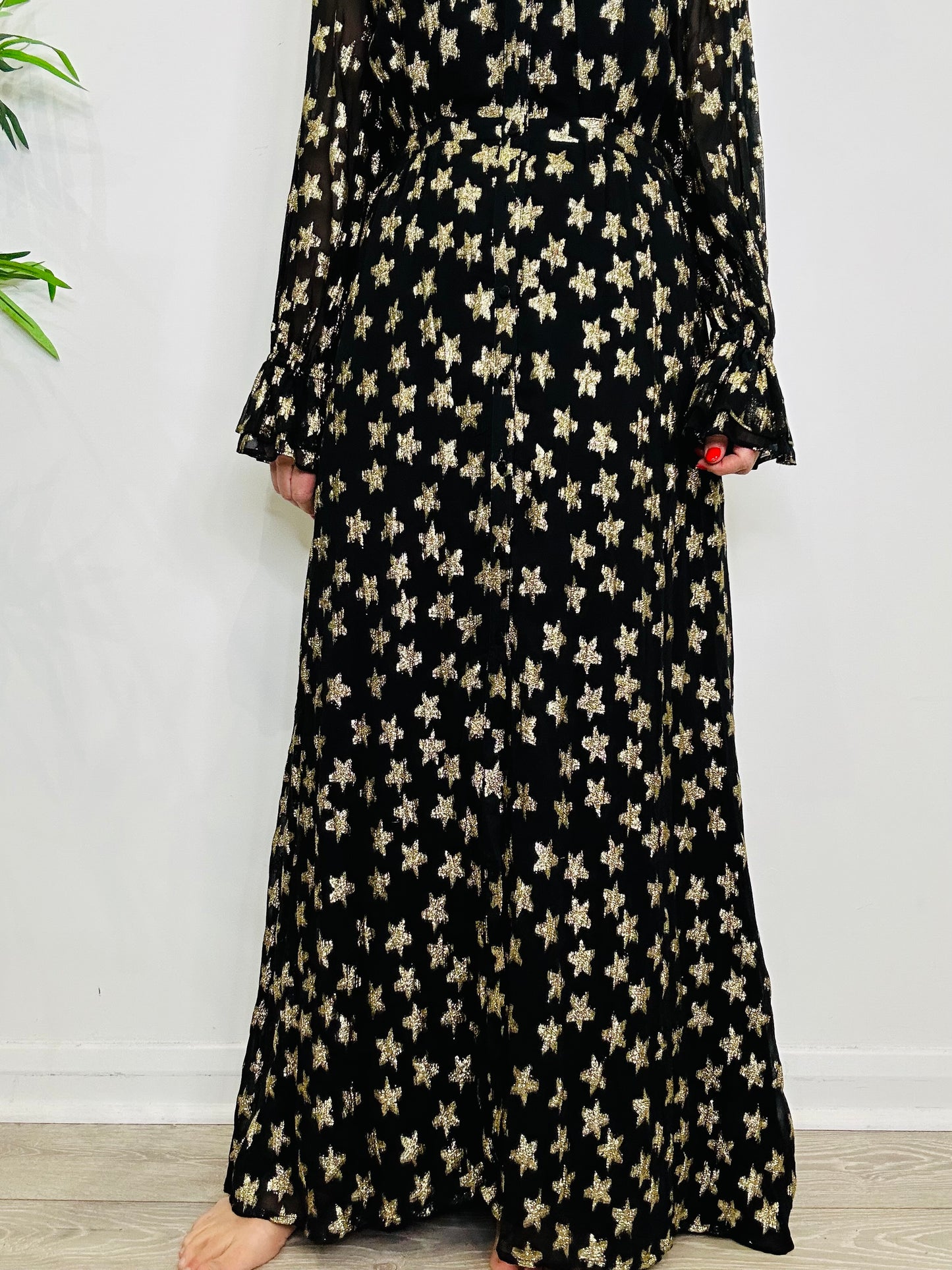 Metallic Star Maxi Dress - Size 40