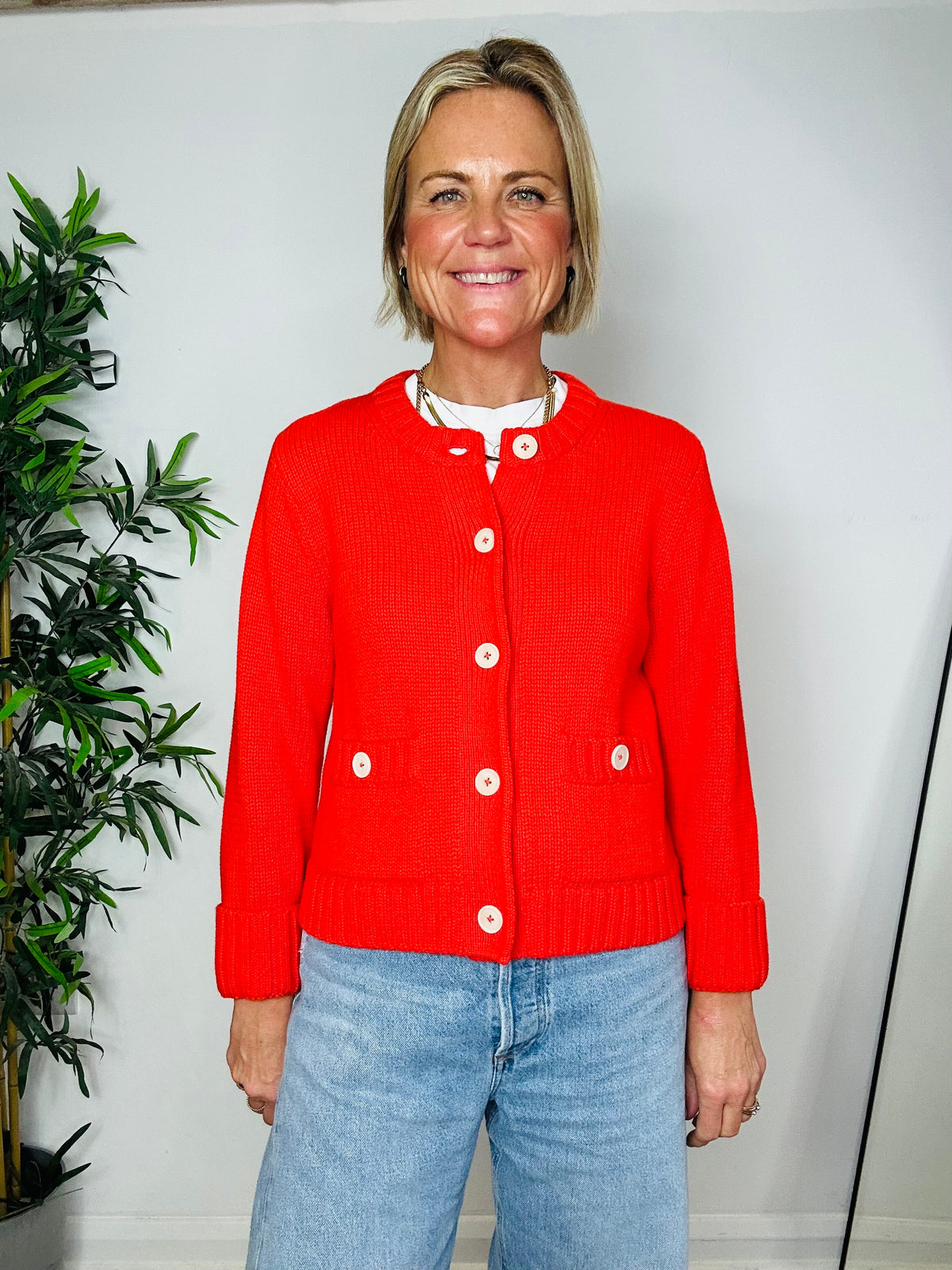 Knitted Cotton Cardigan - Size S