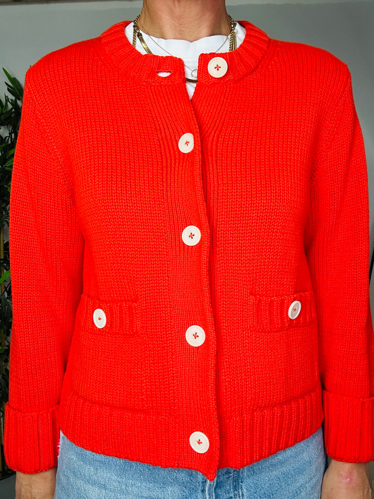 Knitted Cotton Cardigan - Size S