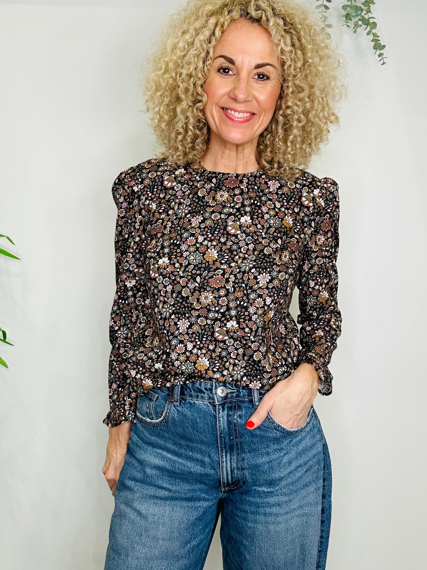 Floral Cotton Top - Size M