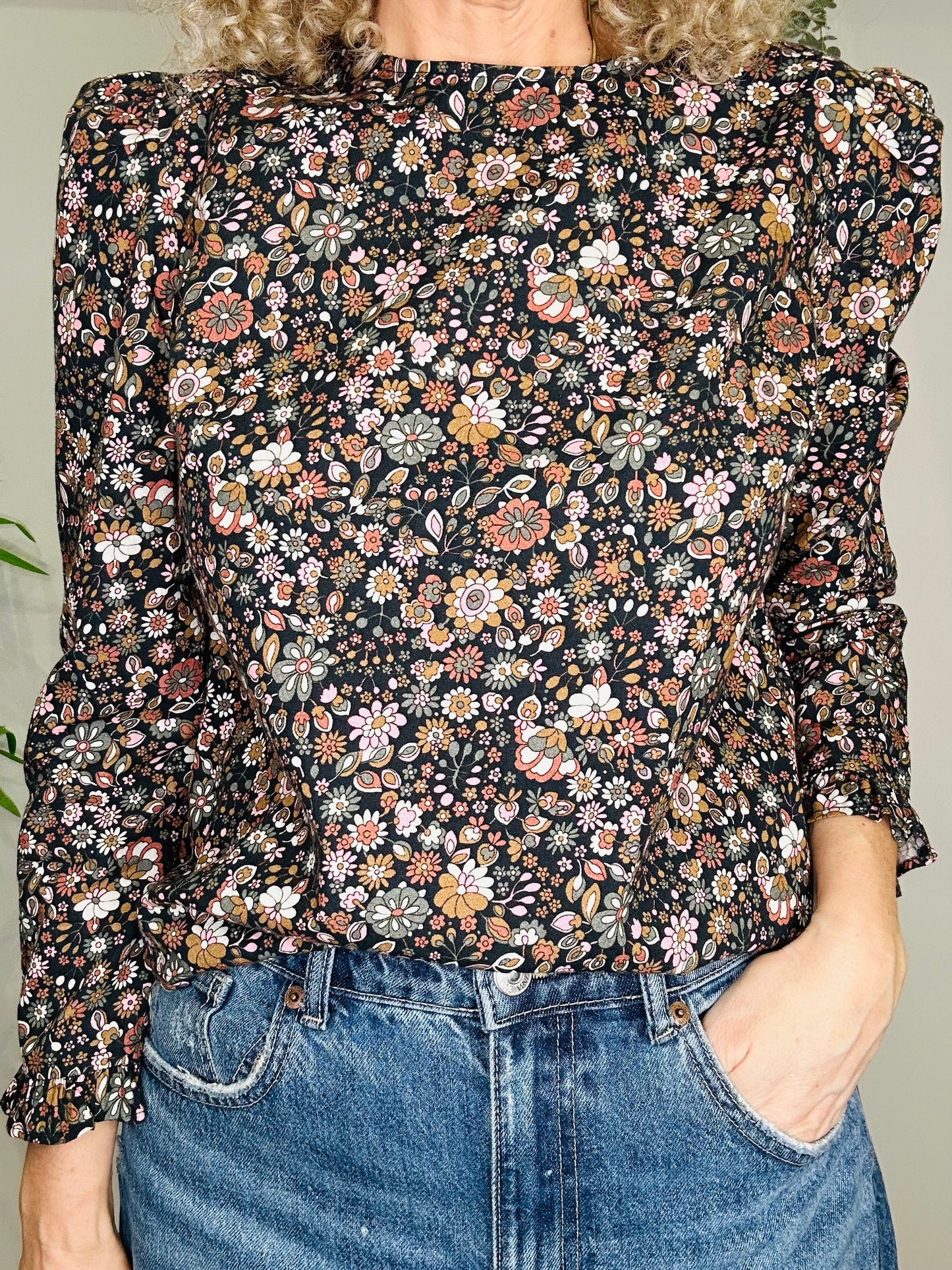 Floral Cotton Top - Size M