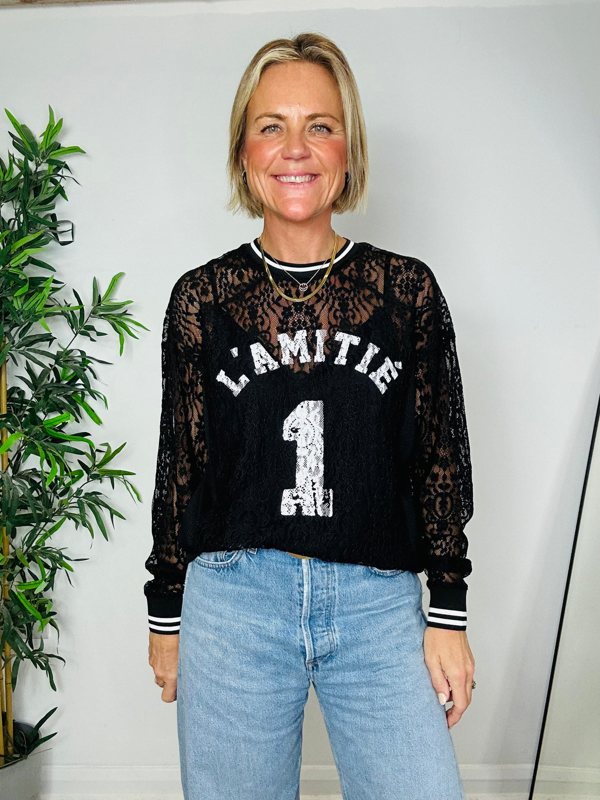 Lace Football Top - Size XS