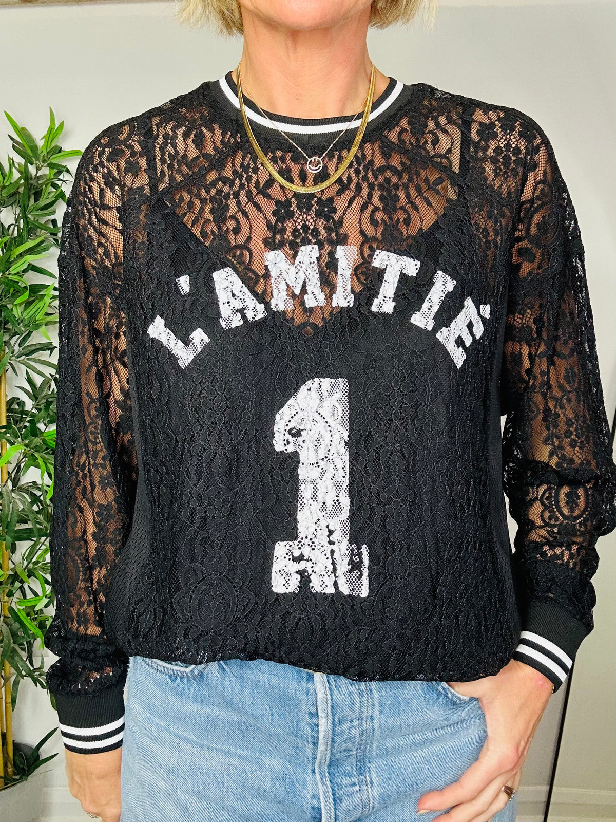 Lace Football Top - Size XS