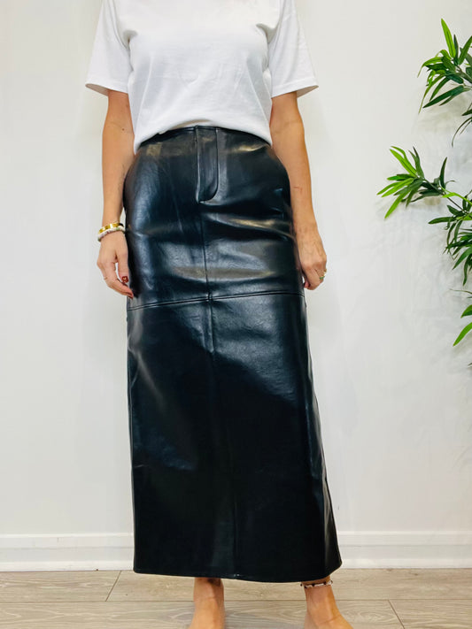 Leather Maxi Skirt - Size S
