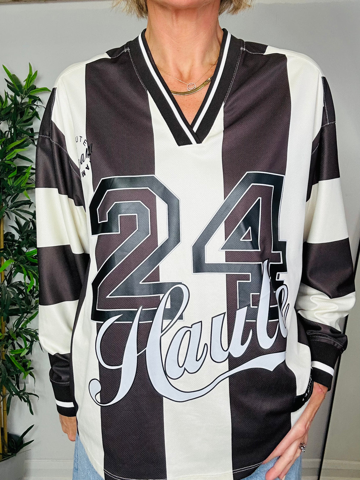Striped Baseball Top - Size XS