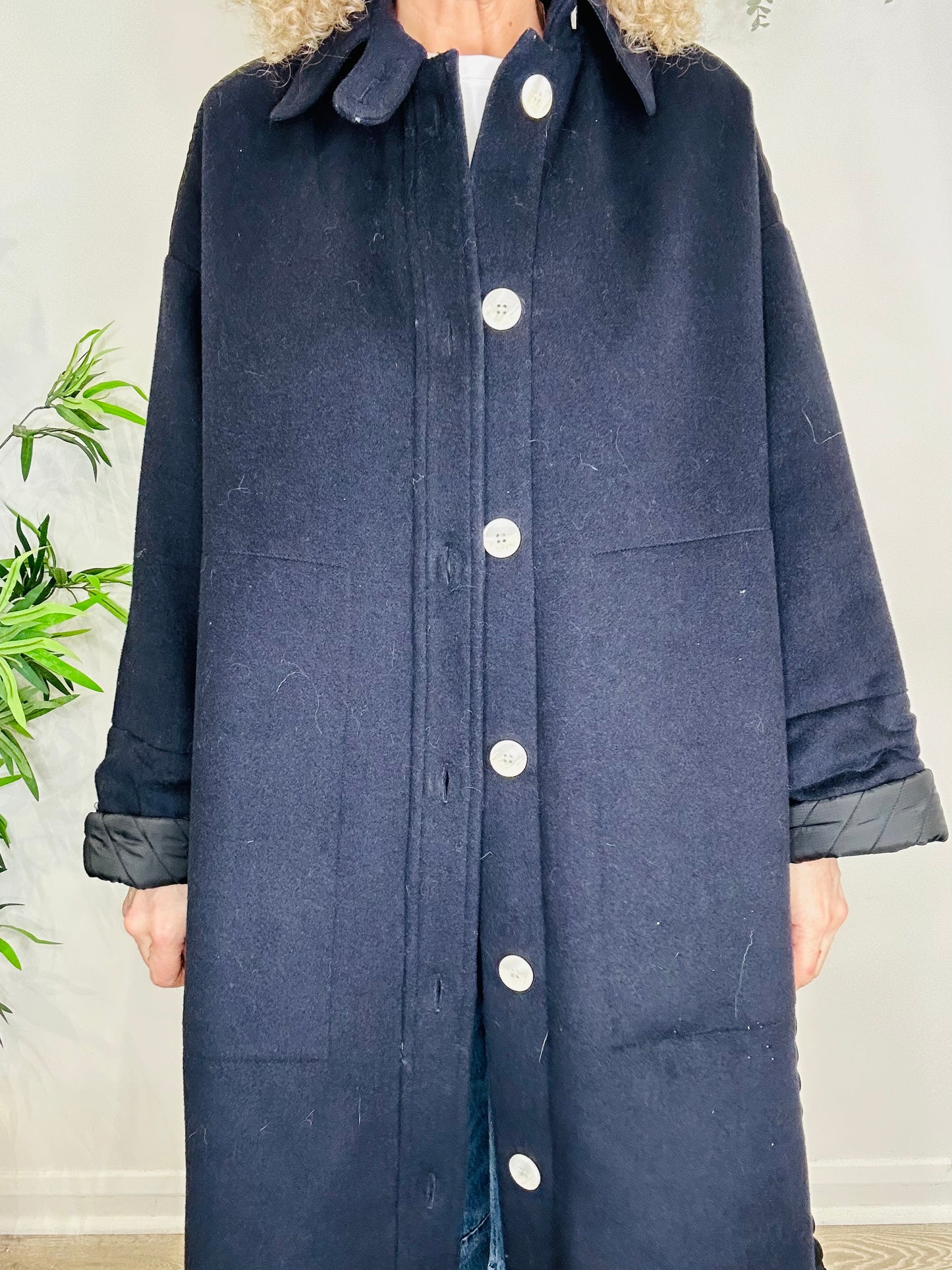 Wool & Quilted Coat - Size XXS/XS