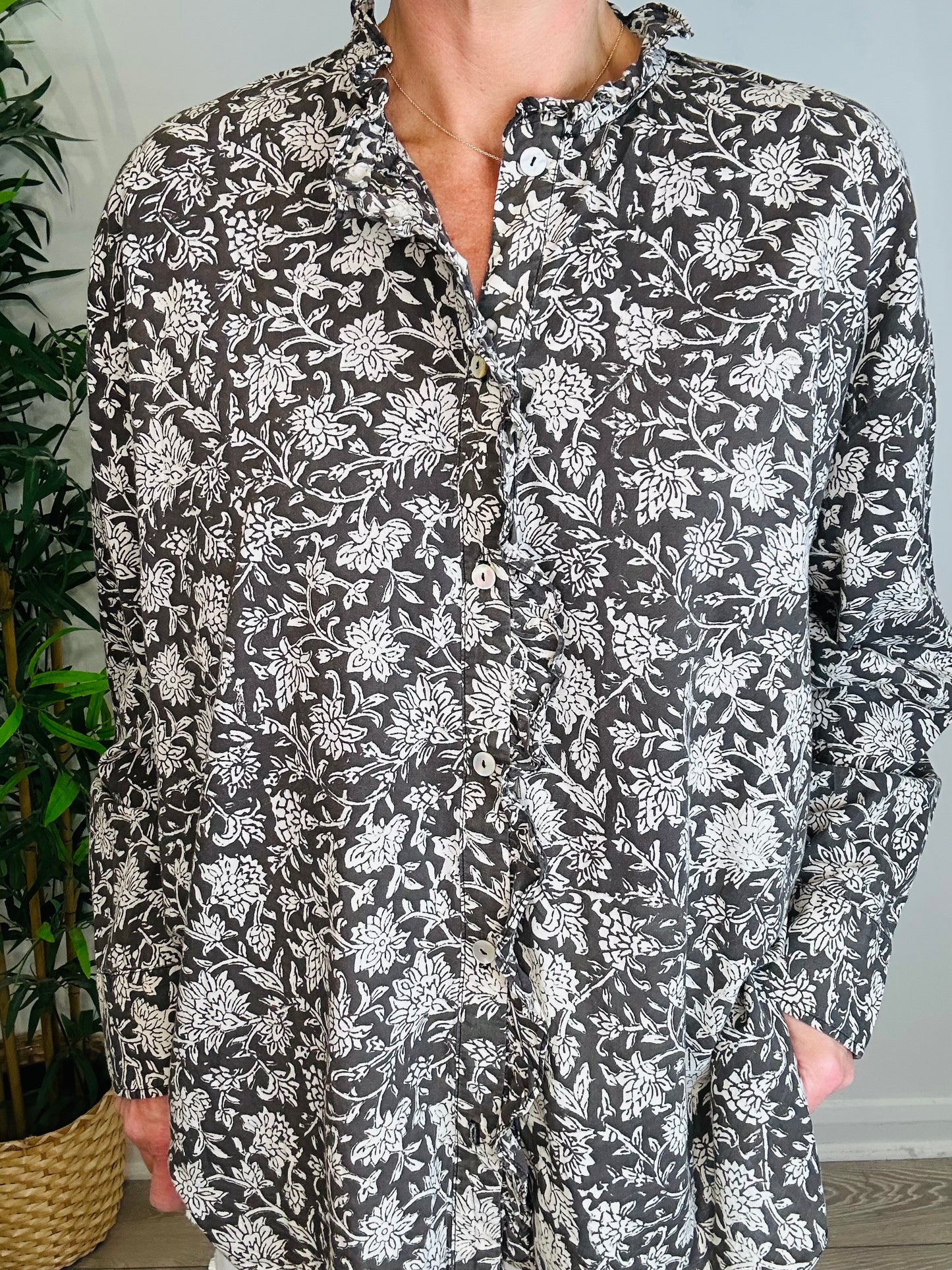Patterned Cotton Shirt - Size S/M