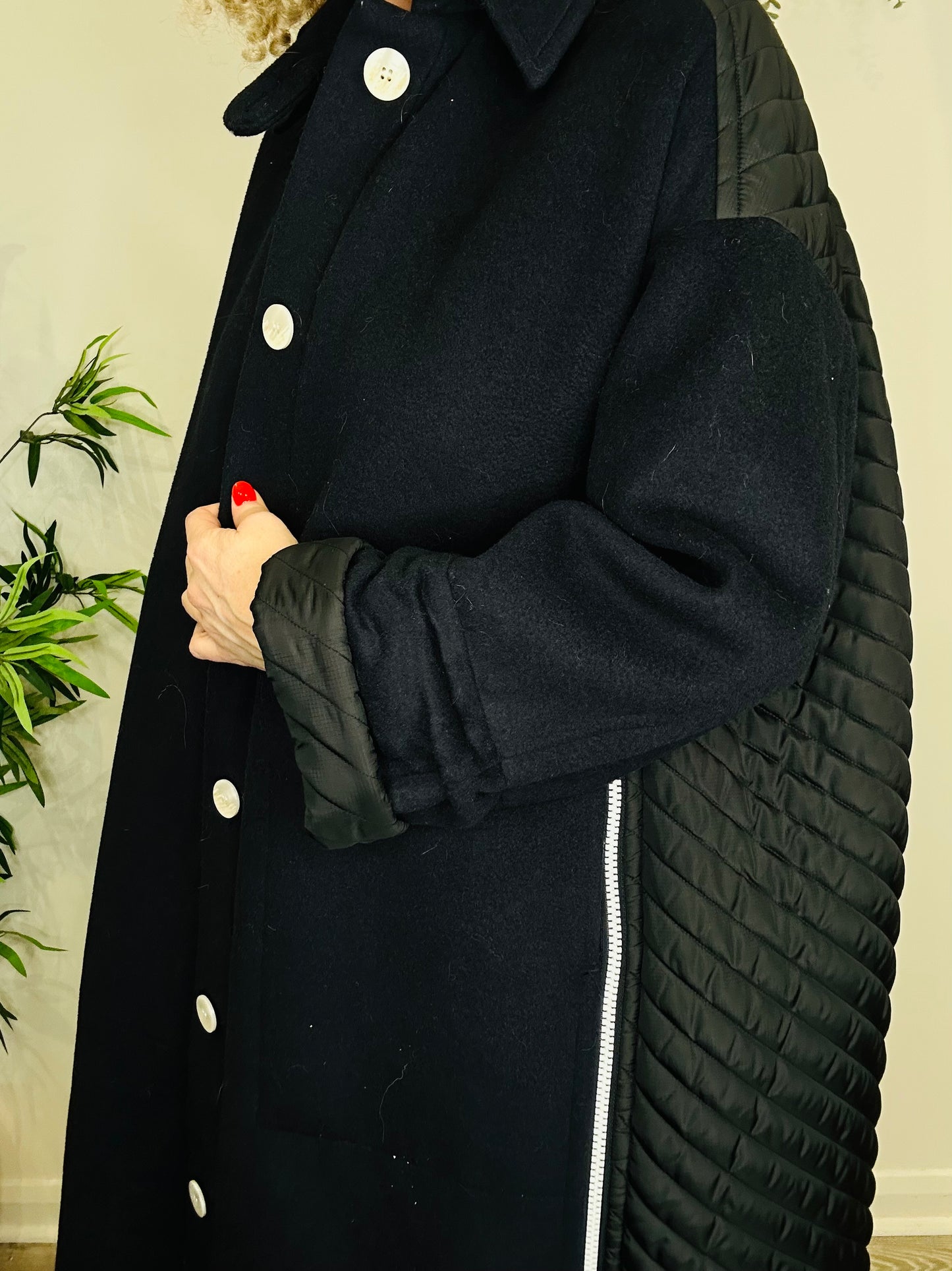 Wool & Quilted Coat - Size XXS/XS