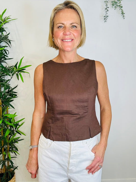 Judith Linen Top - Size 10