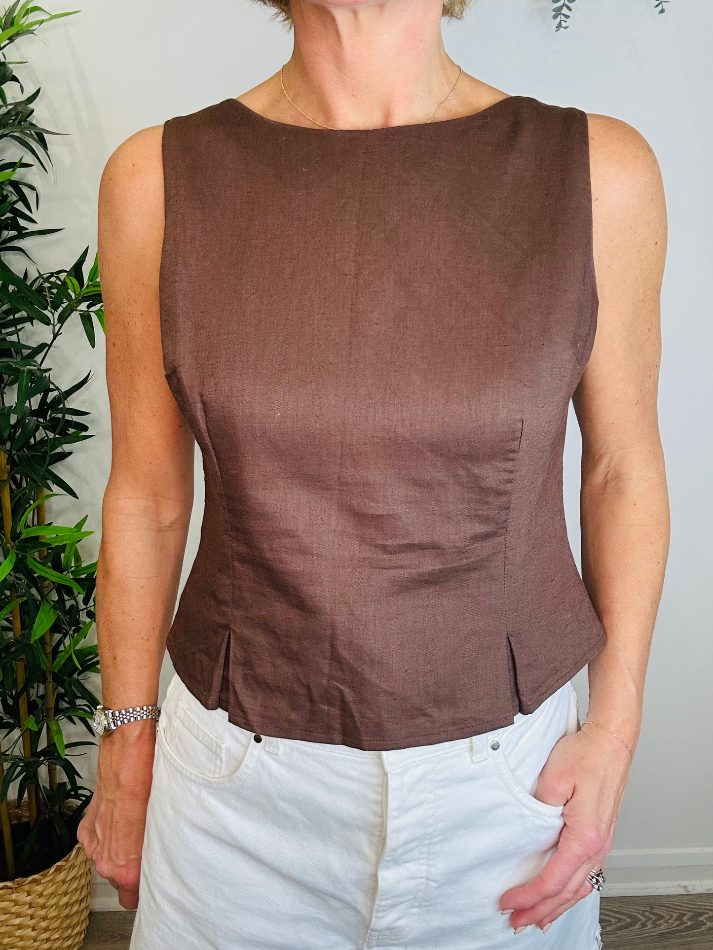 Judith Linen Top - Size 10