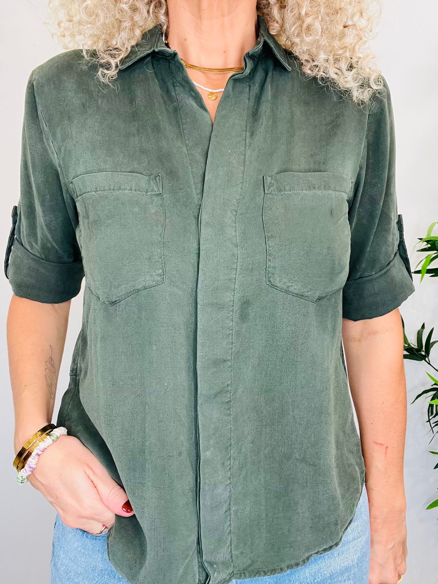 Khaki Shirt - Size XS