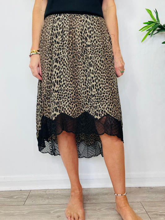 Animal Print Midi Skirt - Size 36