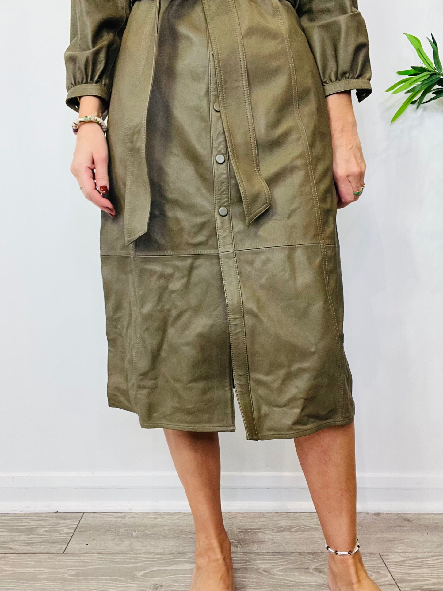 Leather Shirt Dress - Size 10