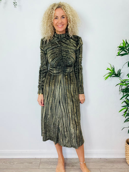 Velvet Ruched Dress - Size S