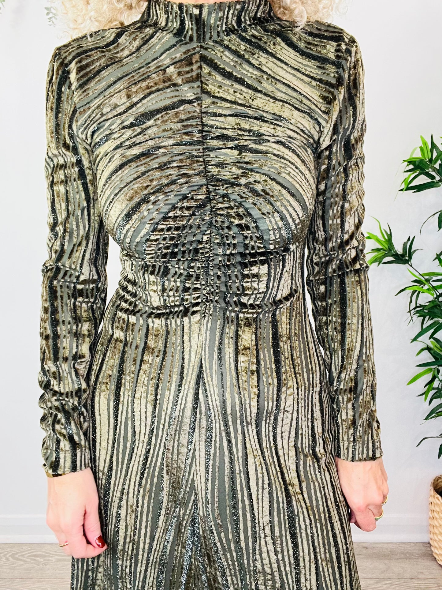 Velvet Ruched Dress - Size S