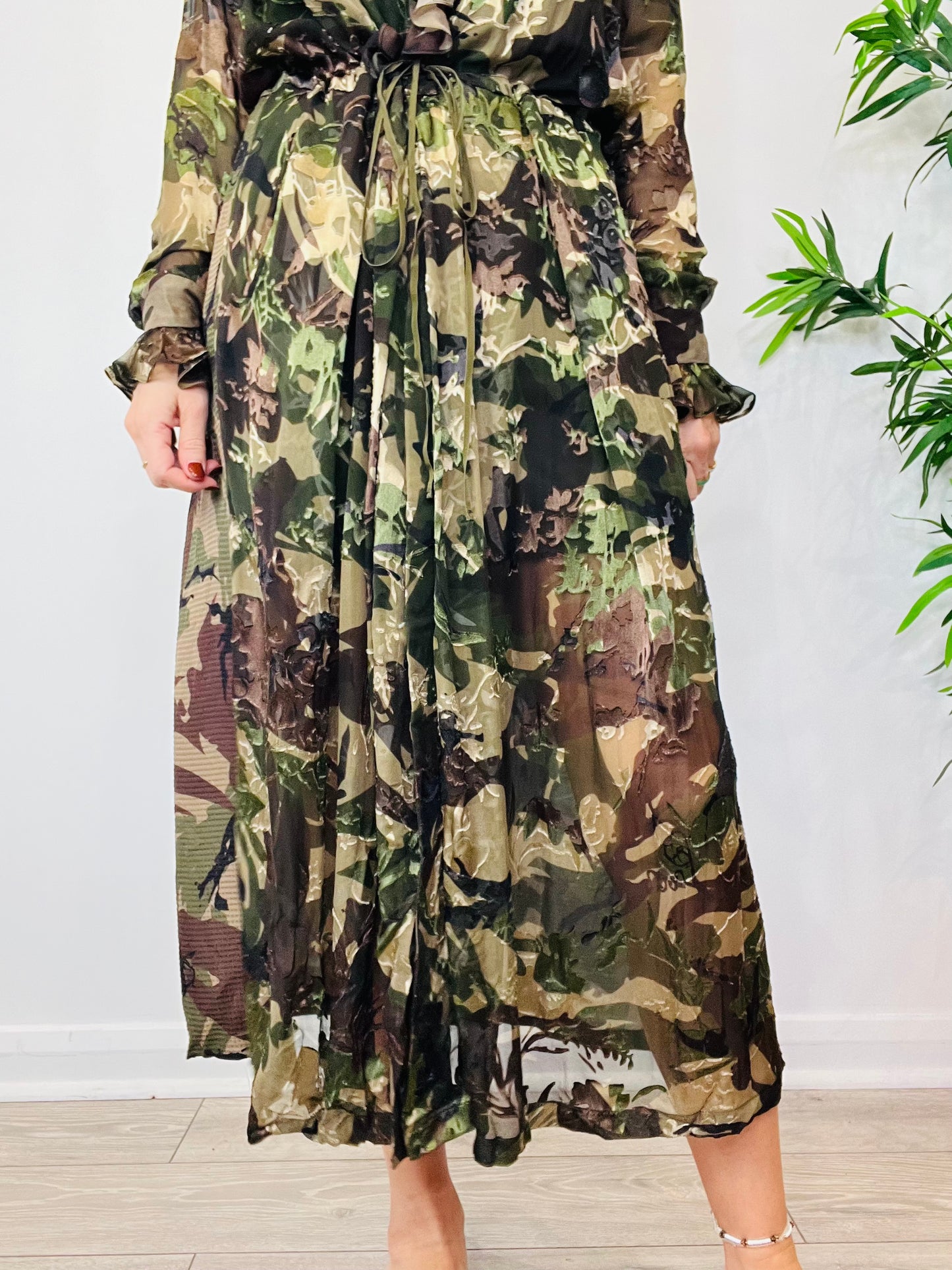 Floral Camo Print Dress - Size XS