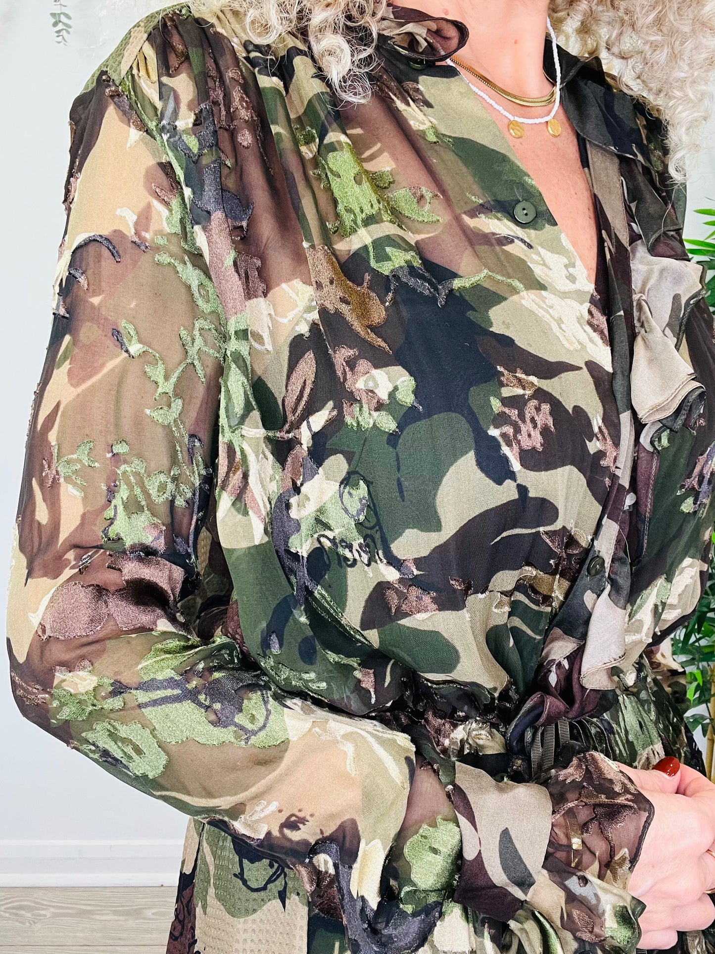 Floral Camo Print Dress - Size XS
